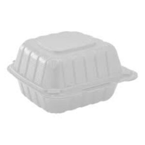BANDEJA MINERAL PARA HAMBURGUESA HYPLAST 6X6 COLOR BLANCO