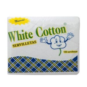 SERVILLETA DE PAPEL WHITE COTTON 100x1 CUADRADA