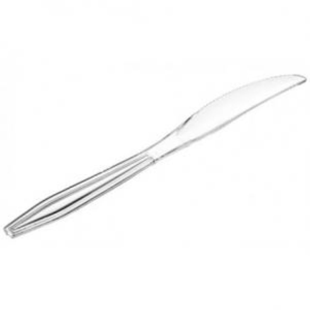 CUCHILLO DESECHABLE TRANSPARENTE TIPO CRISTAL